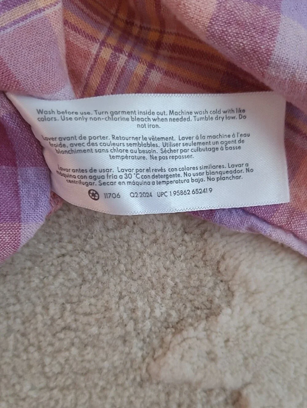 OshKosh B'gosh Pink and Lavender Plaid Button Blouse